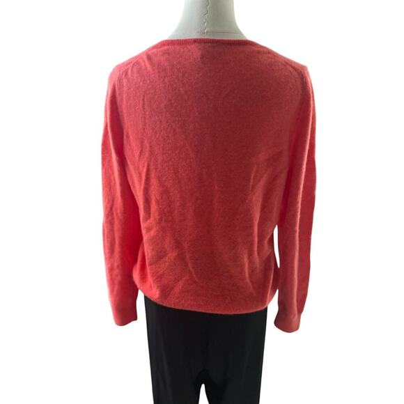 Talbots 100% Cashmere Coral V Neck Sweater Pullover Women's S M Soft Luxury - Picture 6 of 12